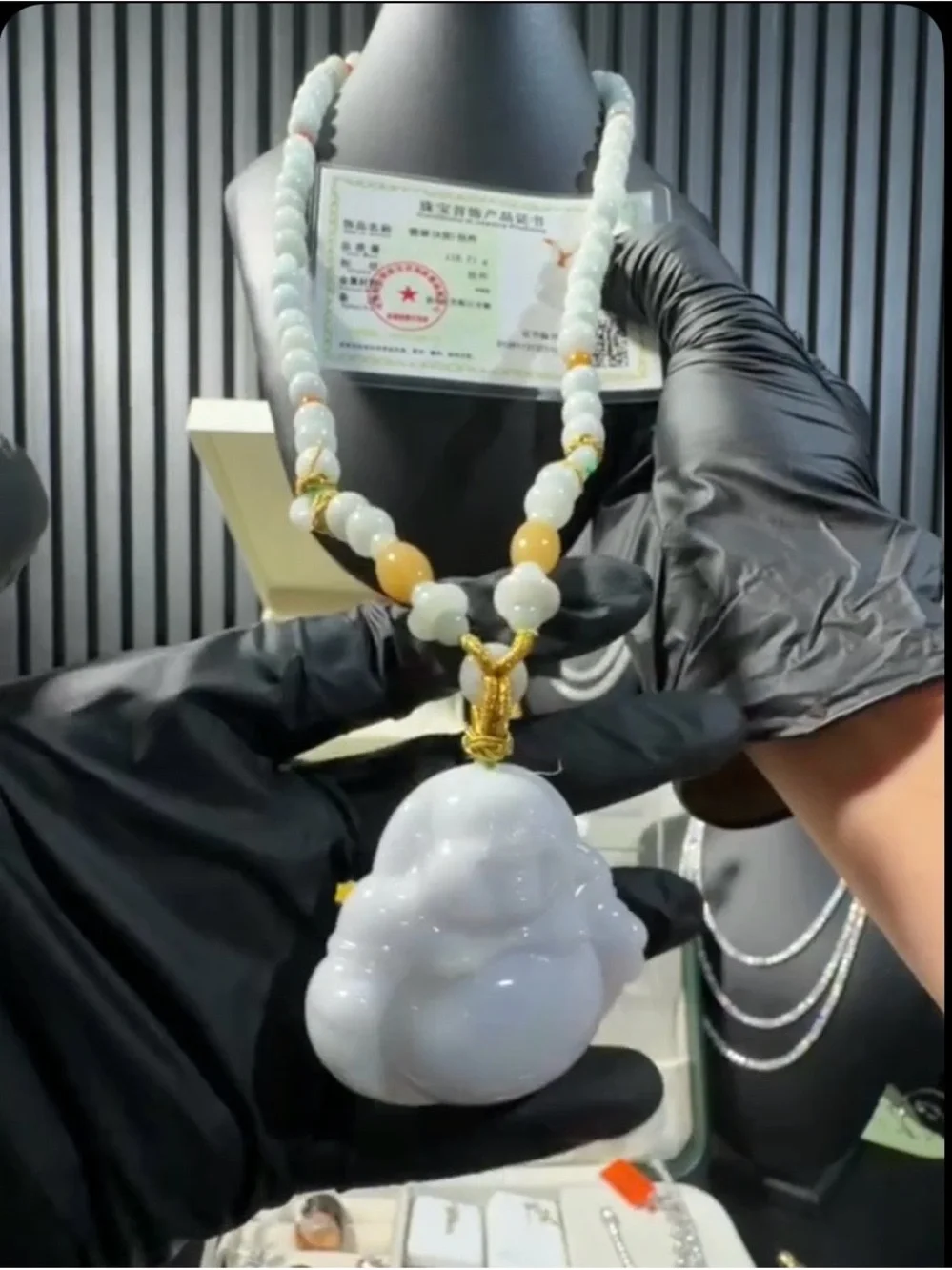 Natural grade A White jade Buddha